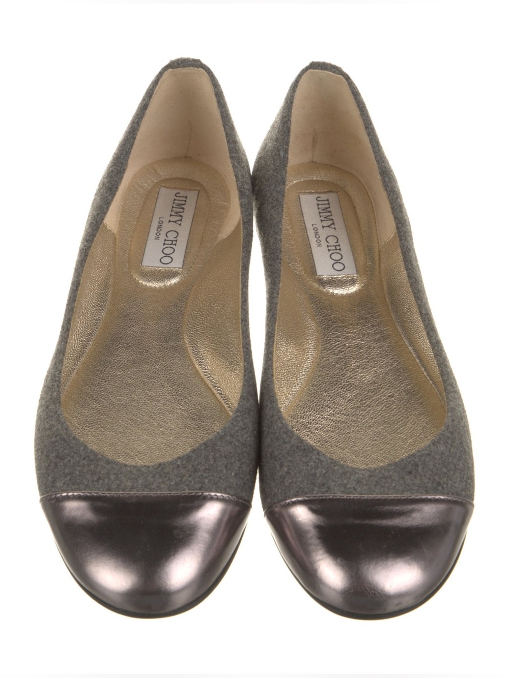 Jimmy Choo Wool & Leather Ballet Flats - Size 37 / US 7
